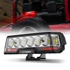 NOVSIGHT 1pc 6 Inch LED Light Bar Reverse Brake DRL Lamp Red Offroad Lights IP68