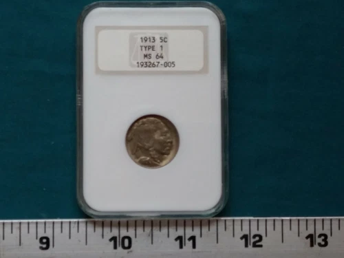 1913 Type 1 Buffalo Nickel CERTIFIED NGC MS 64 5-Cents Die Rotation #5377