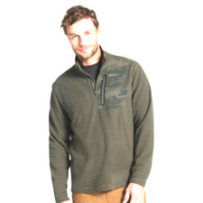 Eddie Bauer Men's Performance Quarter-Zip Pullover Jacket Green/Camo Size Large