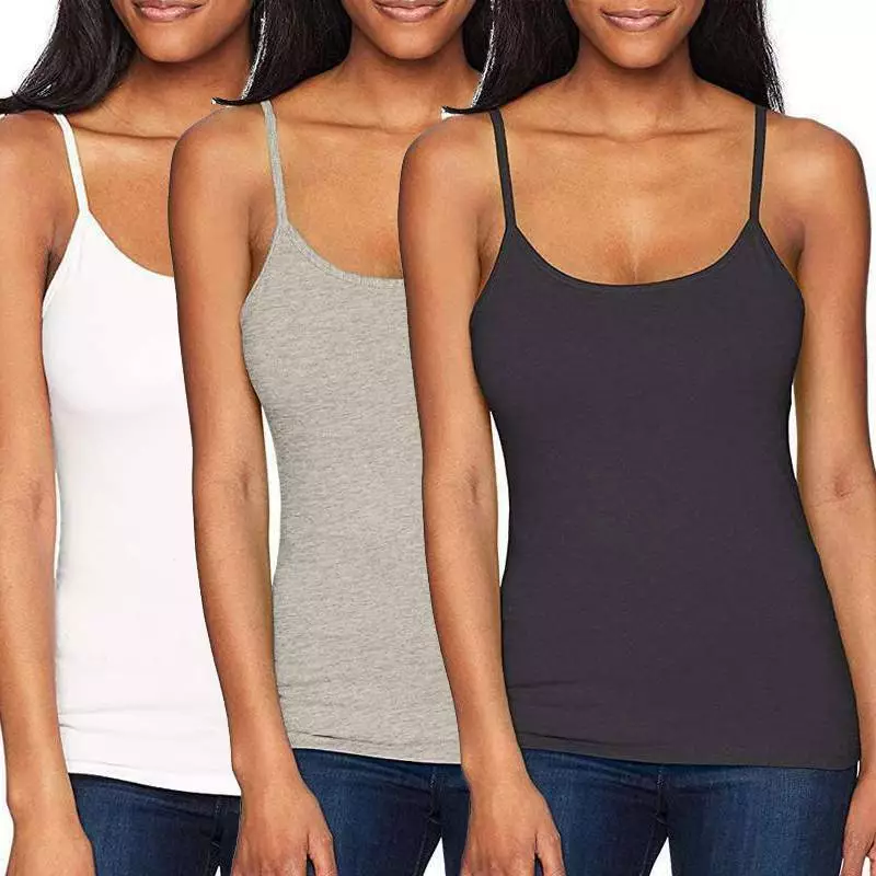 Women Cami with Built-in Bra Adjustable Strap Tank Tops Padded Bra