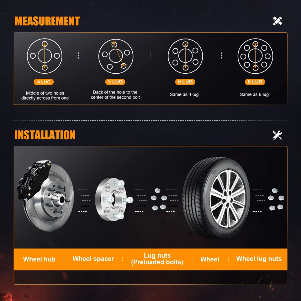 2X 1" 25mm 4x114.3 4x4.5 For Nissan Altima 240SX Sentra Axxess Wheel Spacers - Image 2 of 4