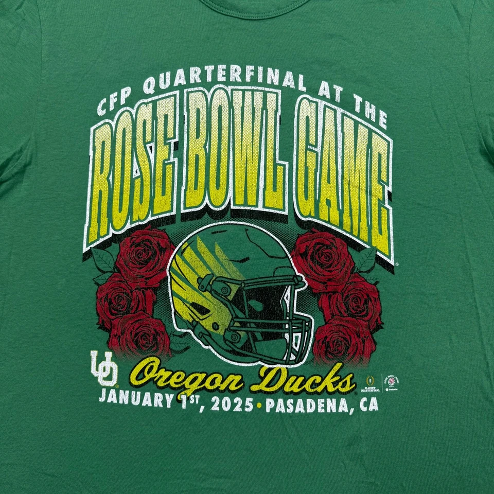 Camiseta Gráfica Oregon Ducks Para Hombre Talla XL Verde Rosa Bowl Juego NCAA Fútbol 47 Foto 4 de 4