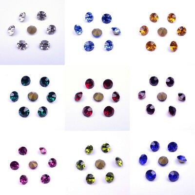 100 Chatons SS10 3mm Strasssteine Schmucksteine zum Einkleben Spitzkegel Strass