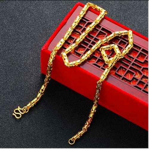 Women's 22K 23K24K Thai Baht Yellow Gold GP Filled Necklace 24 inch 4 mm 16g