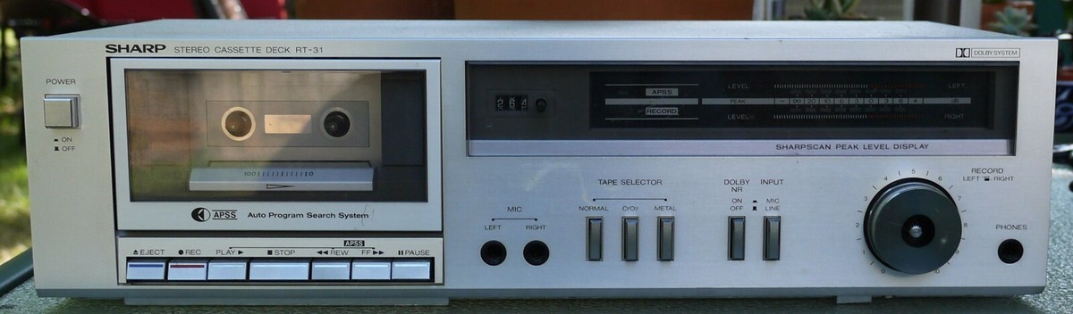 Vintage 1981-1985 Sharp RT-31 Stereo Cassette Deck Player Tested