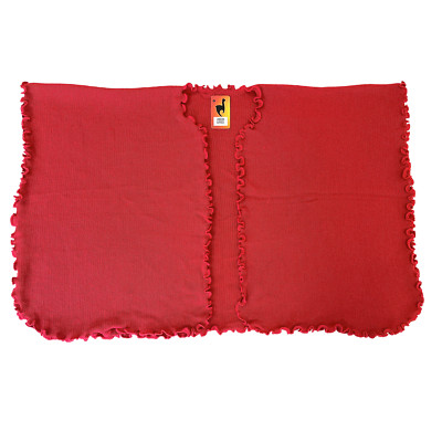 ANDEAN ALPACA HANDMADE WOMEN SOLID RED CAPE COAT PONCHO M