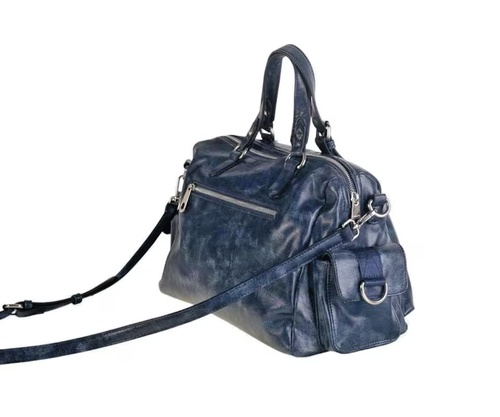 Volum Borsa a Mano blue con Tracolla Regolabile con 4 tasconi esterni e zip - Foto 4 di 5