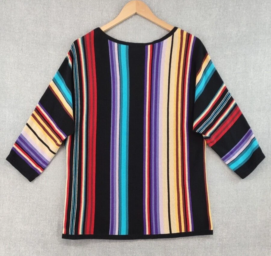 Suéter Chaps Ralph Lauren XL Tejido Azteca Serape Rayas Túnica Suroeste Bohemio Foto 2 de 4