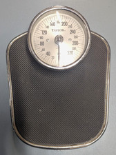Vintage Taylor Bathroom Mechanical Scale  360 LB Capacity  Black  Chrome