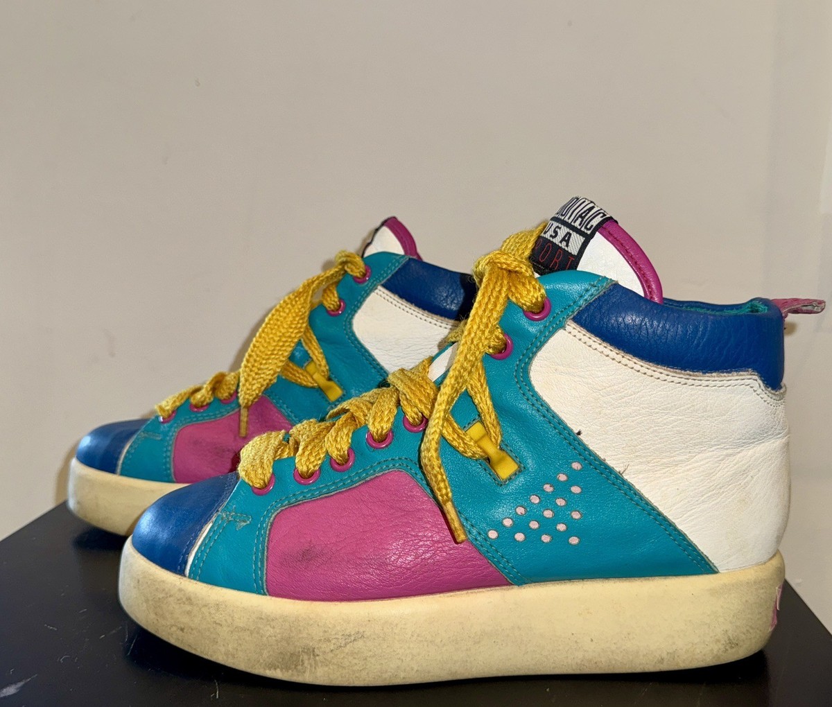 Vtg Sz 7.5 90s Zodiac Colorbock Shoes Platform Sneakers Saved By