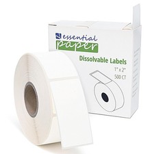 ESSENTIAL 500 Dissolvable Food Labels, 1 x 2 Inch 1 Roll -500 White