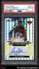 2025-26 Finest Electrifying Geometric Refractor Larry Johnson AUTO PSA 10 GEM