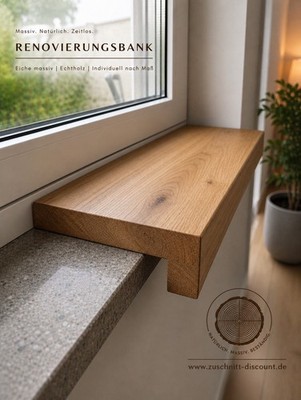 Aufsatzfensterbank Echtholz Eiche Massiv Renovierung Fensterbank Holz nach Maß