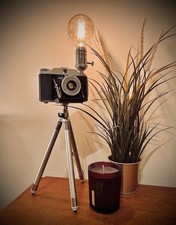 Upcycled Kershaw Folding Camera Table Lamp/ desk Lamp
