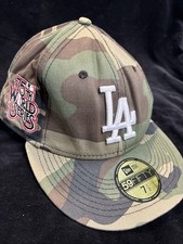 New Era Los Angeles Dodgers Camo 59Fifty Hat 75th World Series Patch Size 7 1/2