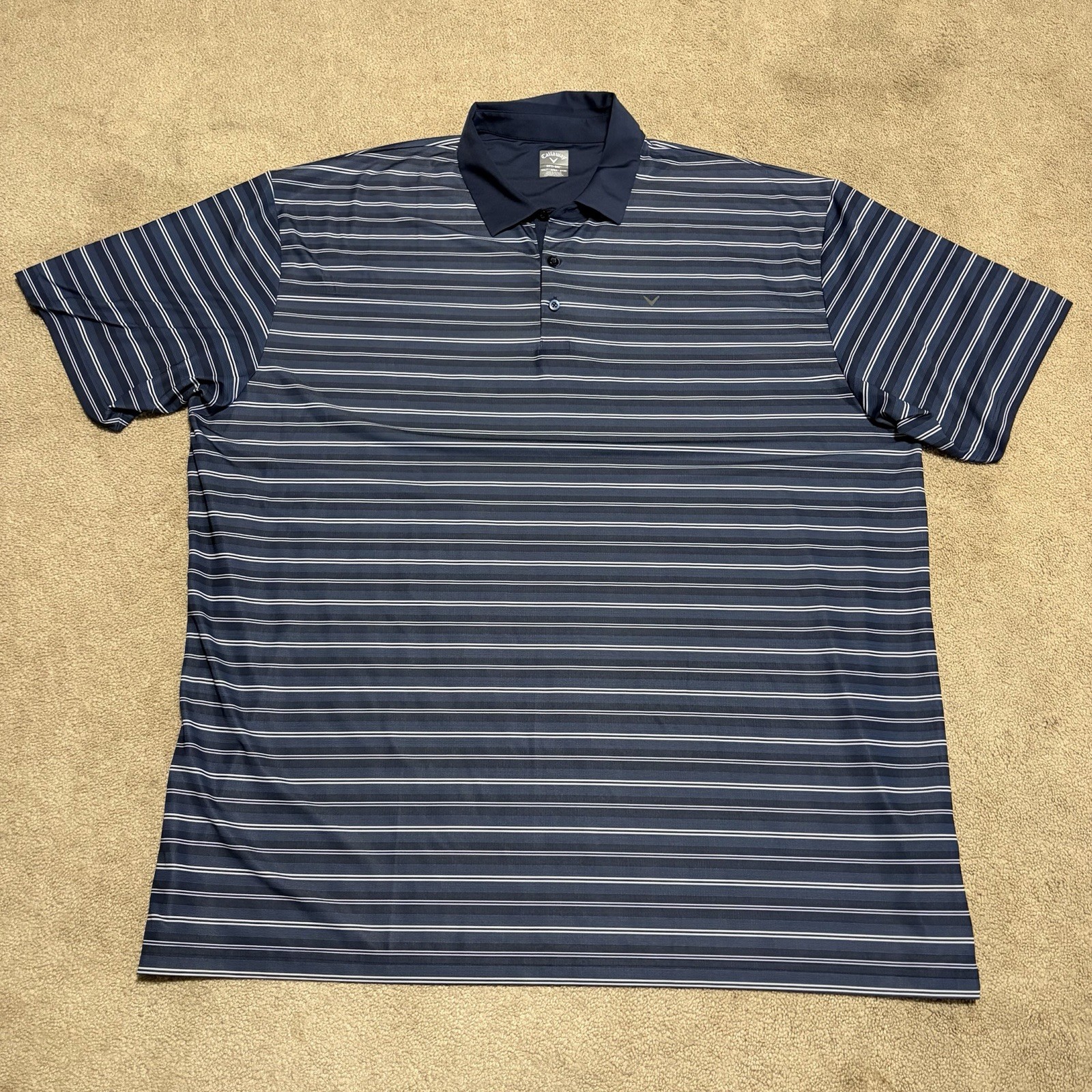 Callaway Opti-Dri Moisture Wicking Blue Striped Men's Golf Polo Shirt 3XLT