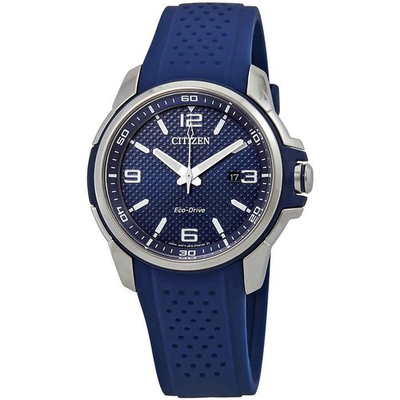 #ad Citizen AR Blue Dial Blue Polyurethane Eco Drive Men#x27;s Watch AW1158 05L $189.74