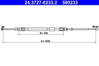 Bremsseil Seilzug Feststellbremse ATE 24.3727-0233.2 FüR BMW E90 E92 E91 E93 3Er