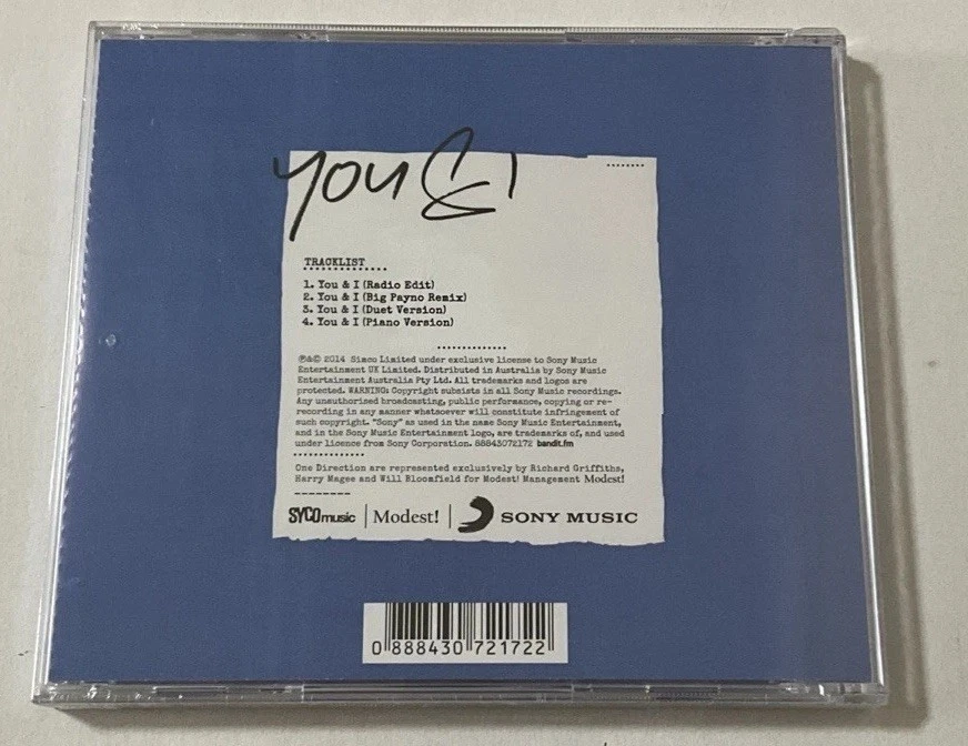 NEW One Direction You & I Rare 4 Trk Australian CD Harry Styles Niall Liam Louis - Image 2 of 3