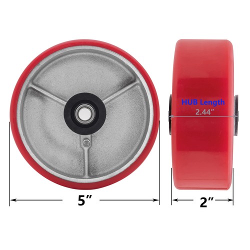 5"X 2" Heavy Duty Caster Wheels - Industrial Polyurethane Wheels With 4000 LB... - Picture 3 of 8