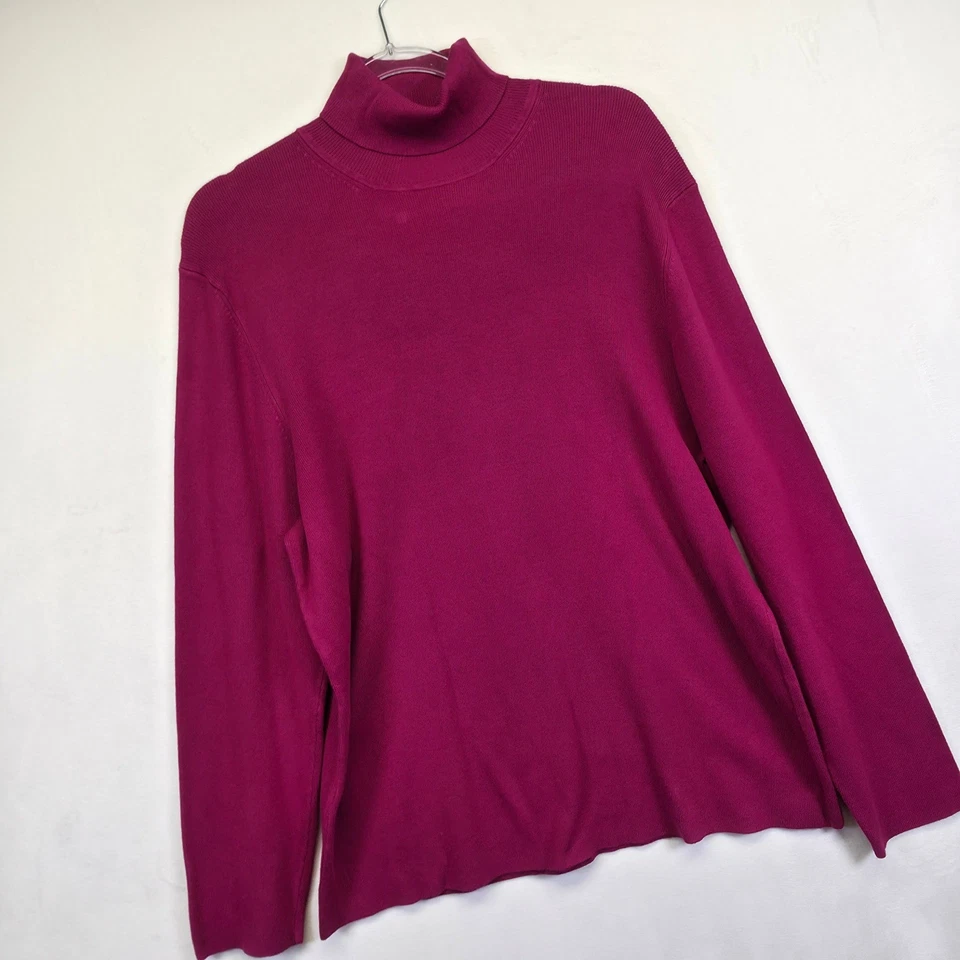 Suéter Borgoña Cuello Alto Para Mujer 2X Tejido Acogedor Minimalista Costero Capas Y2K Foto 2 de 4