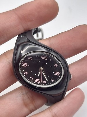 Vintage Nike Triax Watch Women Silver Tone Black WK0007 New