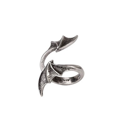 Alchemy Gothic R244 - A Night with Goethe Ring Bat Wing Wrap style Unisex