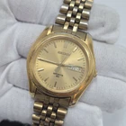 Vintage Seiko Sports 50 Quartz 7N48-8A00 Day/Date Watch New Battery Gold Tone