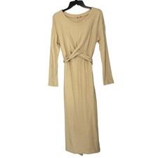 Faherty Alpine Knit Organic Cotton Twist Front Midi Dress - Small