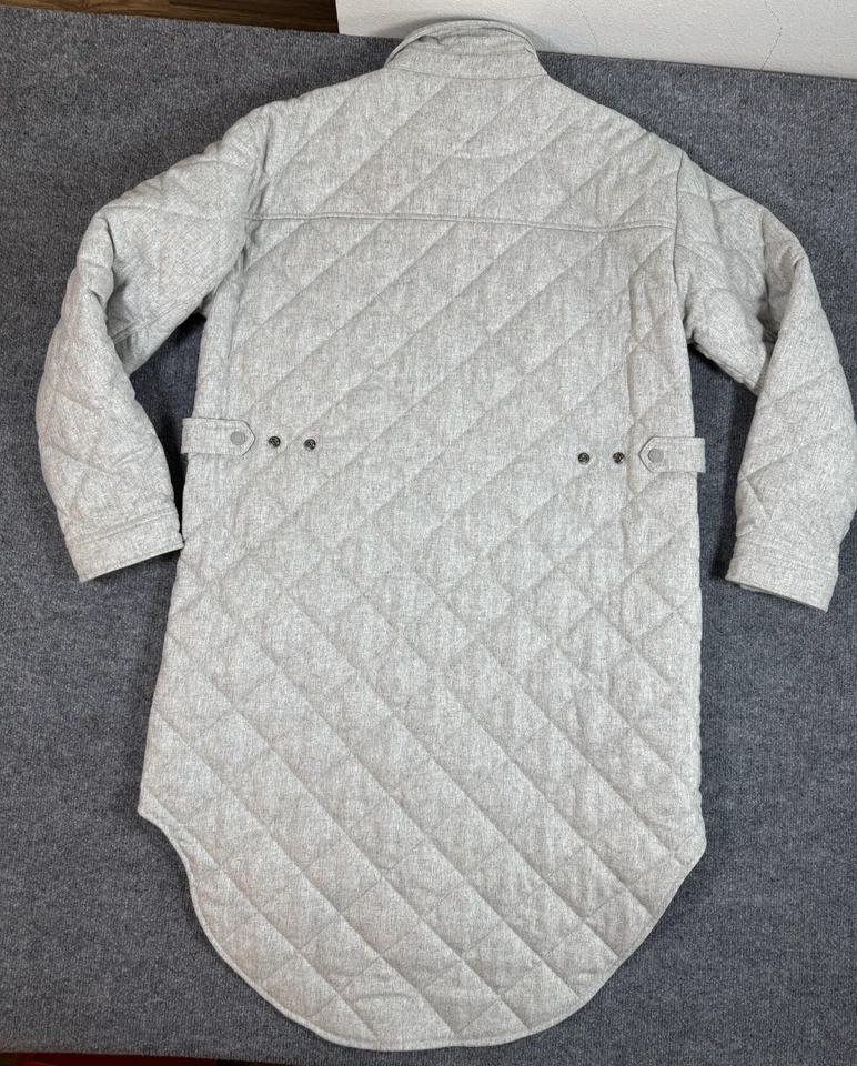 Ralph Lauren Mujer Chaqueta Grande Gris Gran Tamaño Acolchada Camisa Chaqueta Mezcla Lana Foto 2 de 4