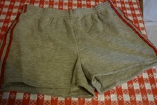 VTG. 70's SHORTS SIZE X-LARGE GYM ATHLETIC RUNNER GRAY W/RED STRIPES