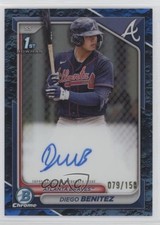 2024 Bowman Chrome Prospect Blue Lunar Refractor 79/150 Diego Benitez Auto 03j5