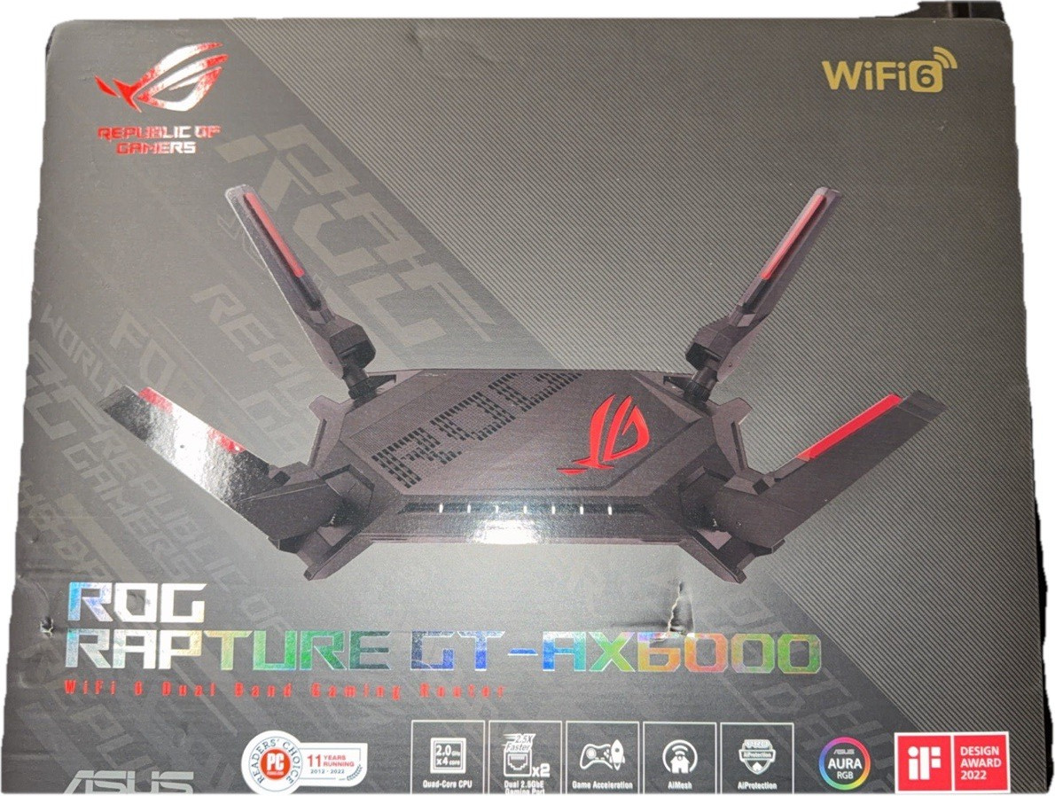 新品未開封 ASUS ROG STRIX GT-AX6000 Wi-Fi Asus ROG Rapture GT-AX6000 Wi-Fi Dual-Band Gaming Router - Black