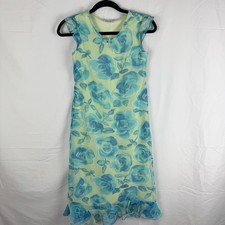 Vintage My Michelle Y2K Floral Fairy Midi Dress Size 12 Tie Back Flower Detail