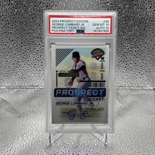 2024 Panini Prospects Edition George Lombard Jr. Prospect Ticket Auto PSA 10