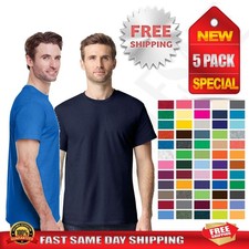 5-Pack Gildan Heavy Cotton Mens T-Shirt Crew Neck Short Sleeve Tee S-XL 5000