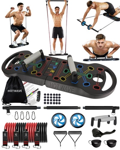 Portable Exercise Equipment with 16 Gym Accessories,20 in 1 Push Up Board Fit...