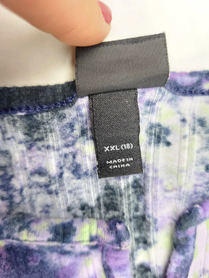 art class girls XL long sleeve dress purple tie dye stretch knit - Image 4 of 4