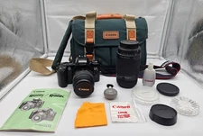 Canon EOS Rebel XS Film Camera 35mm SLR with Lens & Bag Manual + Accessories
