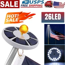 Solar Powered Flag Pole Light 26 LED Auto Active Super Bright Outdoor Waterproof