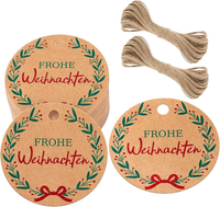 Frohe Weihnachten AnhäNger, 100 StüCk GeschenkanhäNger Weihnachten, Rund Kraftpa