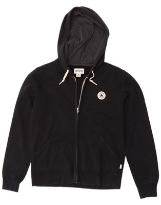 Converse Chuck Taylor Damen-Hoodiepullover mit Reißverschluss UK 14 Medium schwarz Baumwolle BO11