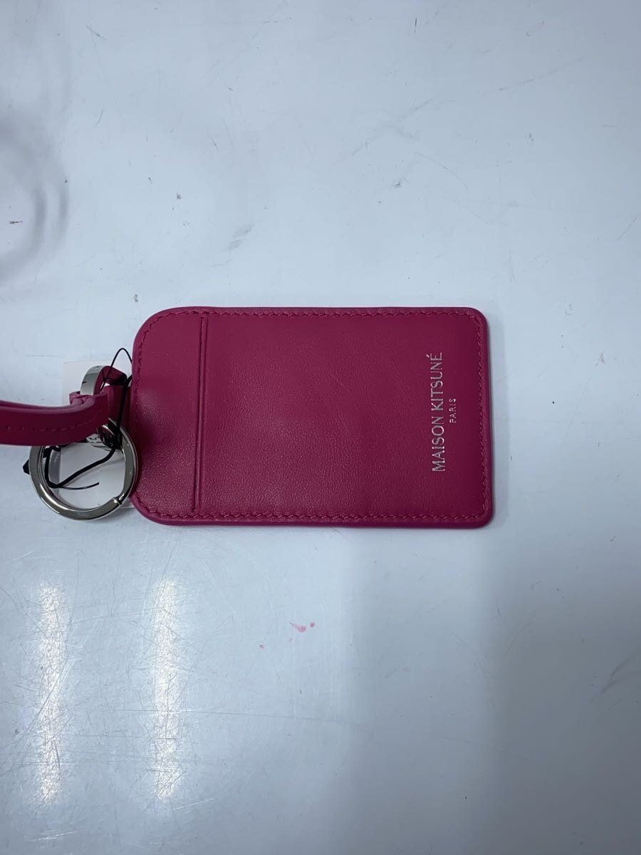 MAISON KITSUNE Women's Card Case Leather Neck Holder Pink