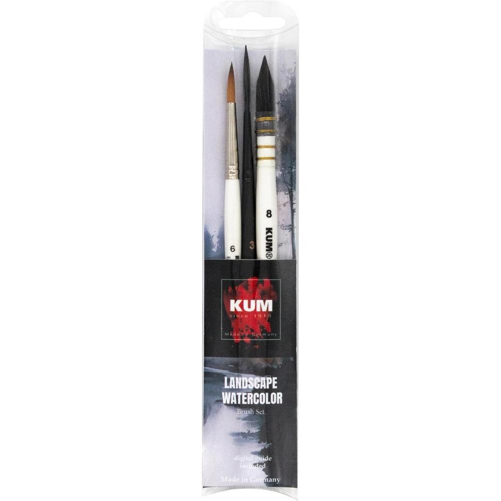 KUM Artist Landscape Watercolour Brush - Set Of 3 Brushes