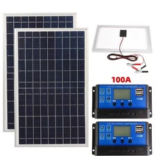 2 Pack 20w Solar Panel Kit 12v Battery Charger With 100a Controller Caravan Boat