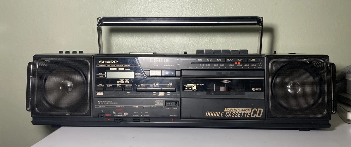 Sharp WQ-T204 Ghetto Blaster - Double Cassette - Pour Pièces / Réparation