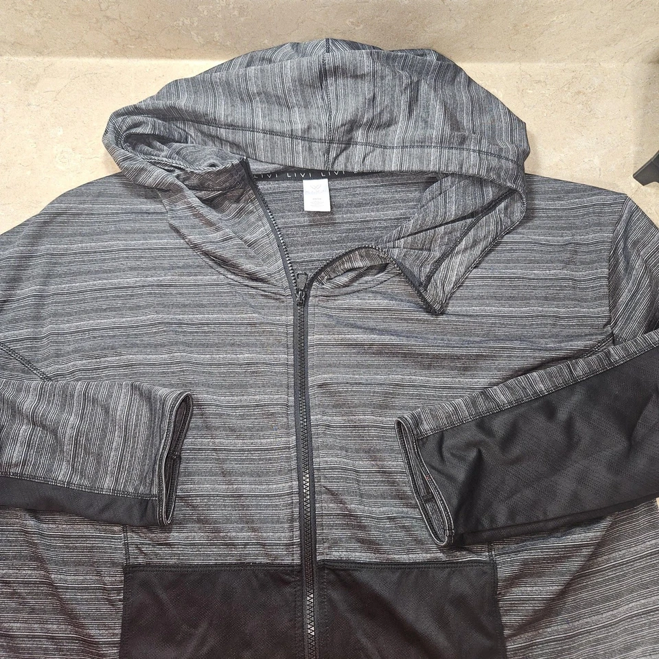 LIVI Active Sudadera con Capucha Mujer 18/20 Gris Negro Cremallera Completa Más Bolsillos de Malla Jaspeada Foto 4 de 4