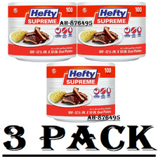 3 Pack Hefty Supreme Foam Oval Platters, 12.5" x 10", 100 ct.