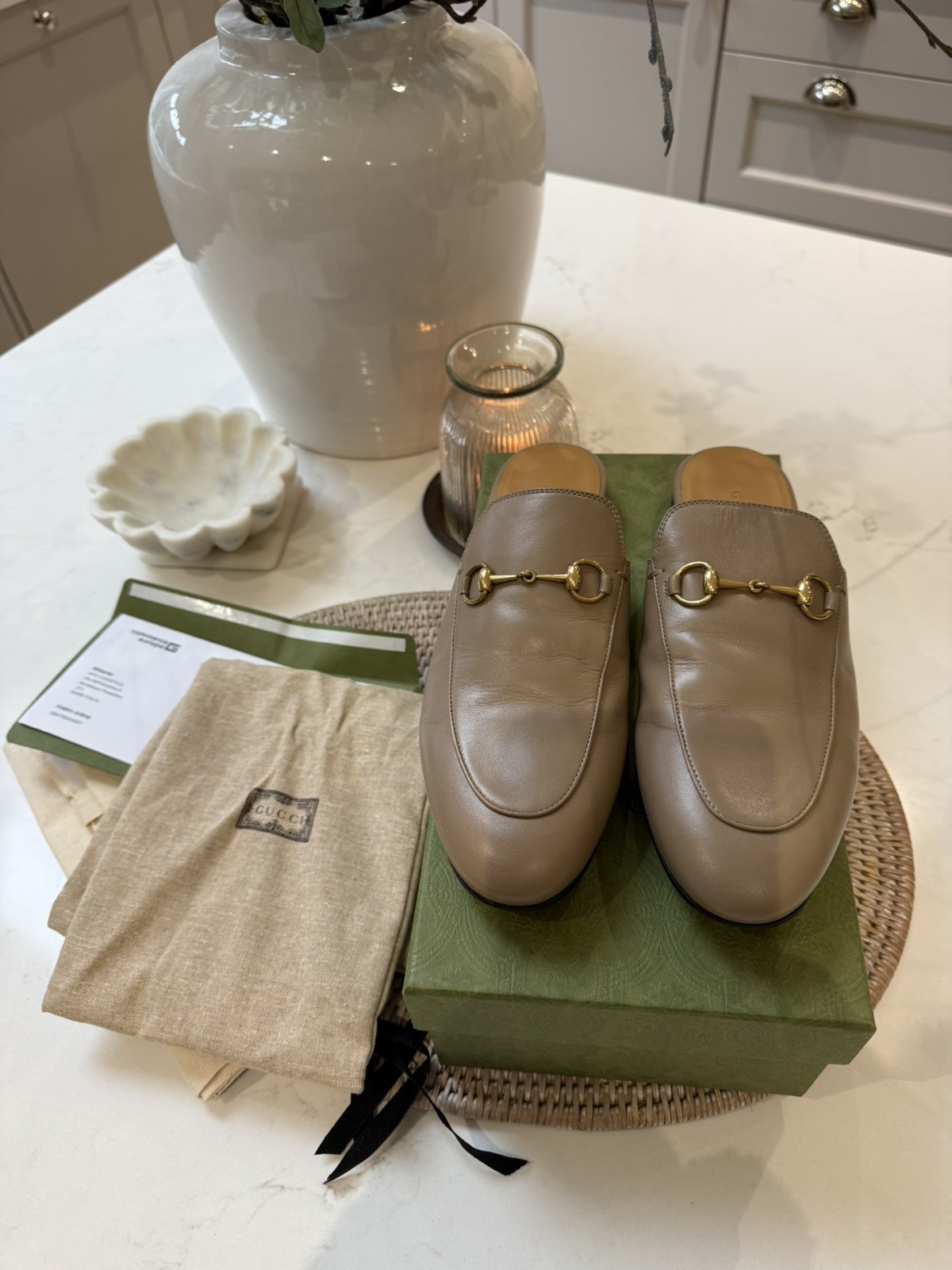 Gucci Women’s Brown Princetown Mule Slipper Size 40 with Box & Receipt