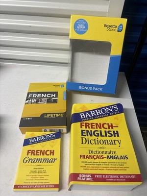 Rosetta Stone Learn French Bonus Pack  Lifetime Online Access Grammar.Dictionary